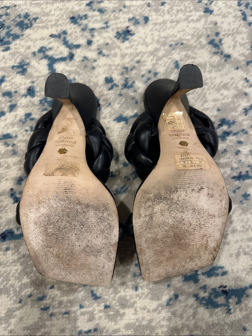 Stuart Weitzman Playa 100 Black Braided Heels - Picture 8 of 8